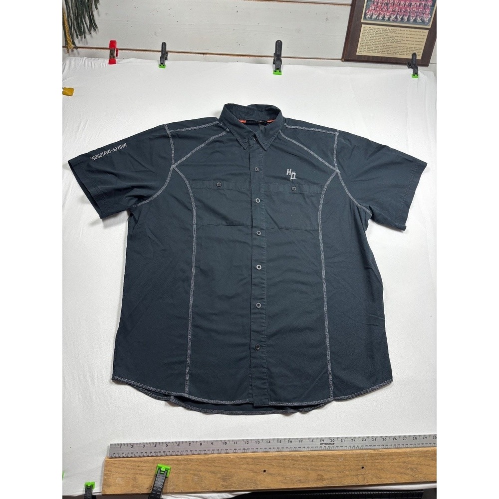 Harley Davidson HD Performance Shirt 2XL Black Short Sleeve Button Up 99016-17VM